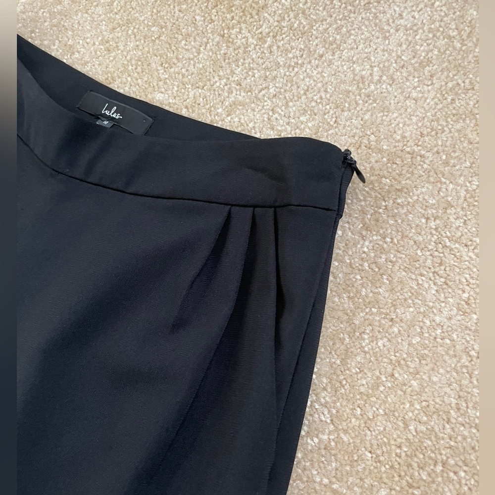 Lulus Polyester Pleated Trousers - Business Professional Pockets Side Zipper
